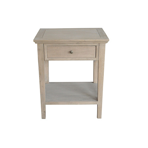 French Costal Style Oak Wood Side Table