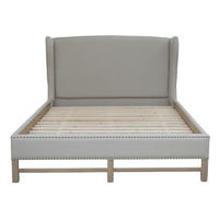 Hign-end Natural Linen King Size Bed