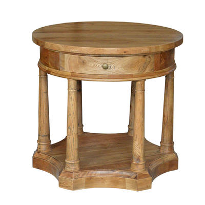 Round Oak Bedside Table Quality Craftmanship French style