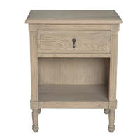 Oak Bedside Table with 1 Drawer classic style