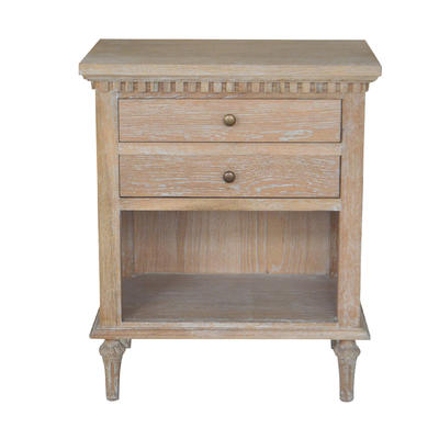 French-style Antique Carved Wood Nightstand HL129