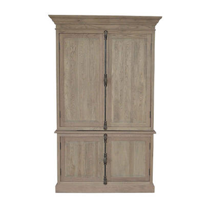 HL778 French Antique Base Tall Thin Storage Bedroom Closet Wooden Armoire Clothes Wardrobe Cabinet