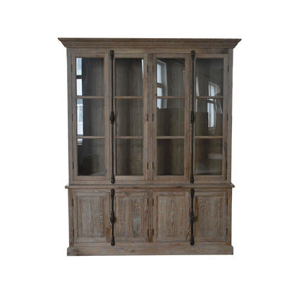 White Washed Oak Glazed Cabinet W5875