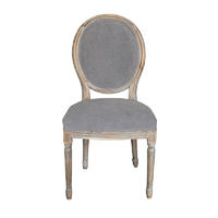 P2196-5 Vintage French Round Upholstered Side Medallion Chair