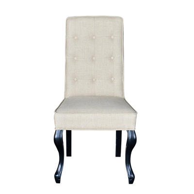 Natural Linen Tufted Dining Chair
