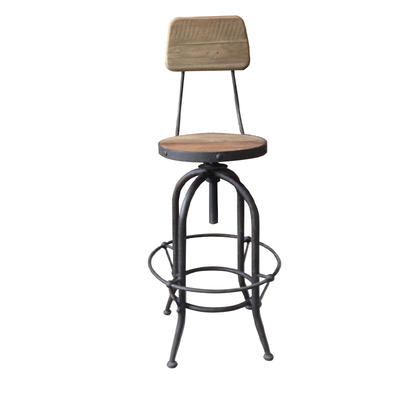 Wooden High Back Bar Chair With Armrest HL424