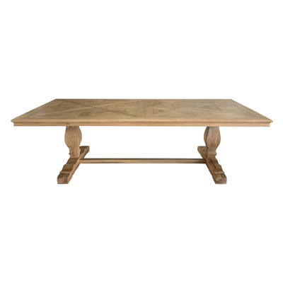 french oak Parquet Trestle Dining Table T159-260