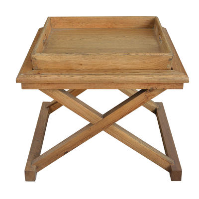 French Country Brown Oak Drifted Side Table HL109-60