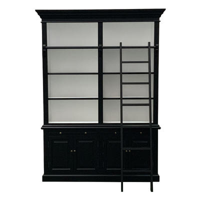 Solid Wood Bookcases for living room with a ladder P1804B