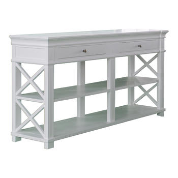 French Costal White Console Table With Drawer